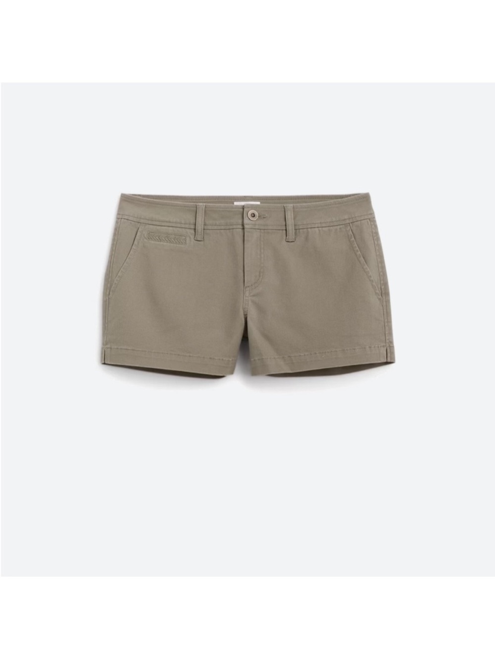 Market & Spruce Olive Green High-Waist Cotton Blend Shorts
